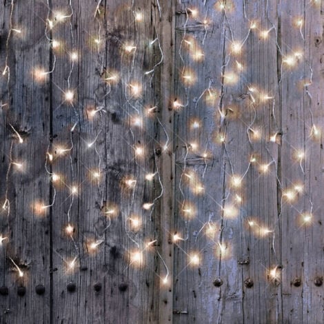 BLACHÈRE ILLUMINATION BLACHERE Rideaux Flicker 96 LED Blanc auto-flash - L 2 x H 2 m - Connectable 3 fois - Câble Argent 24V