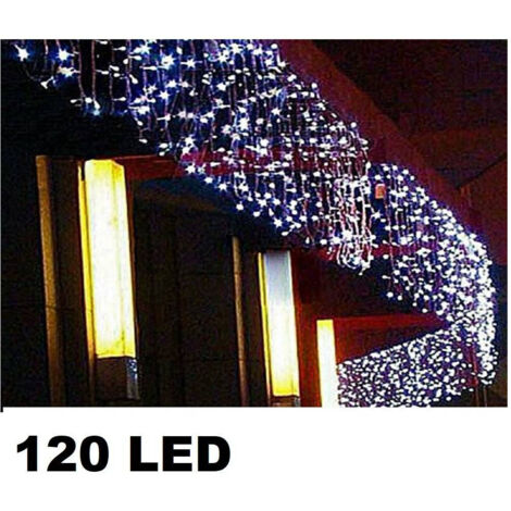 Rideau Lumineux De Noël 120 Leds 3 M X 0.75 Cm Blanc Froid
