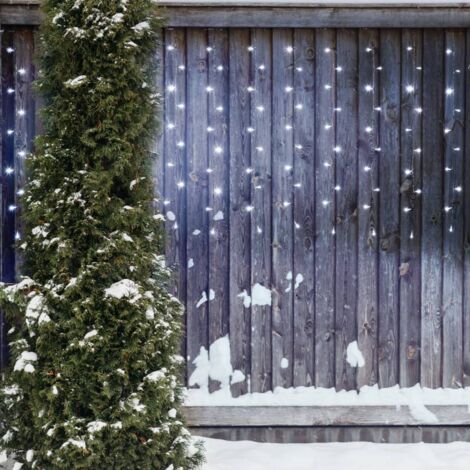 Rideau lumineux effet chute de neige 120 LED blanc froid 2m H1m 4,5V Lotti