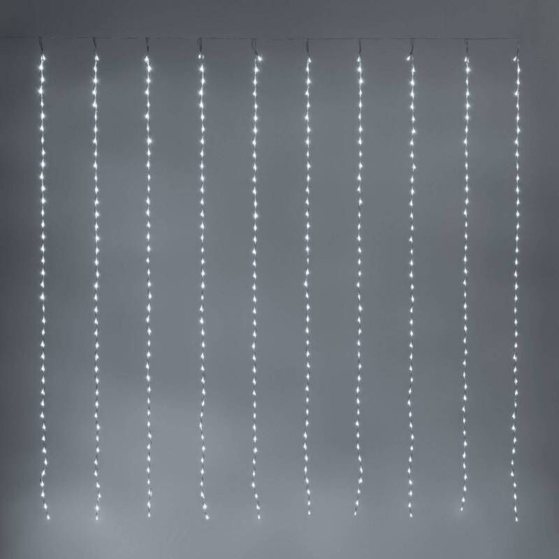 Rideau lumineux effet chute de neige 200xH200cm 400 LED blanc froid 4 Canaux Timer Lotti