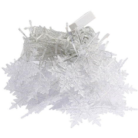 Rideau Lumineux Flocon de Neige, 3.5M Guirlandes Lumineuses 96 LED 8 Modes d'Eclairage, Decoration de Fenêtre, Noël, Mariage, Anniversaire, Maison, Pati - Blanc Froid
