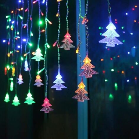 Rideau Lumineux, Guirlandes Lumineuses 96 LED 3m0.65m,8 Modes d'Eclairage, Decoration de Fenêtre, Noël, Mariage, Anniversaire, Maison, Patio RGB