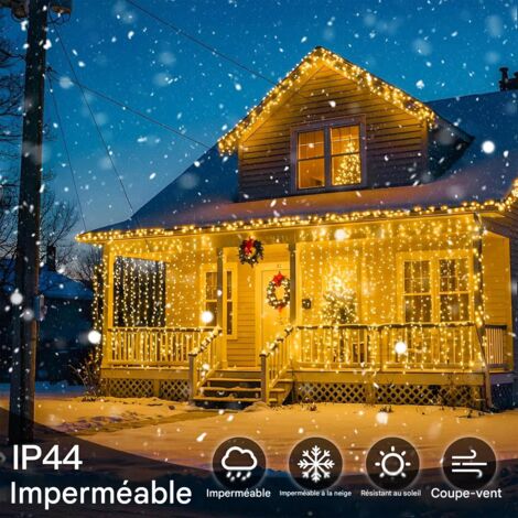 Rideau lumineux Joycome 6x3m 600 LEDs blanc chaud, étanche 8 modes, décoration murale fenêtre balcon Noël intérieur extérieur