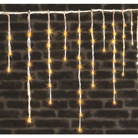 Rideau lumineux L 10 m 600 LED Blanc chaud 100 Tombées effet neige 4 vitesses - Feeric Christmas