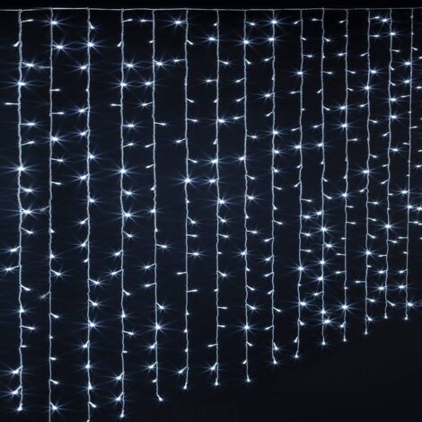 Rideau lumineux L 4 m  800 LED Blanc froid 40 Tombées 8 jeux de lumière - Feeric Christmas