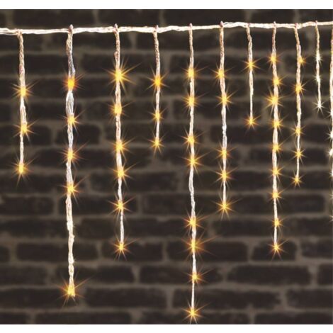 Rideau lumineux L 8 m 480 LED Blanc chaud 80 Tombées effet neige 4 vitesses - Feeric Christmas