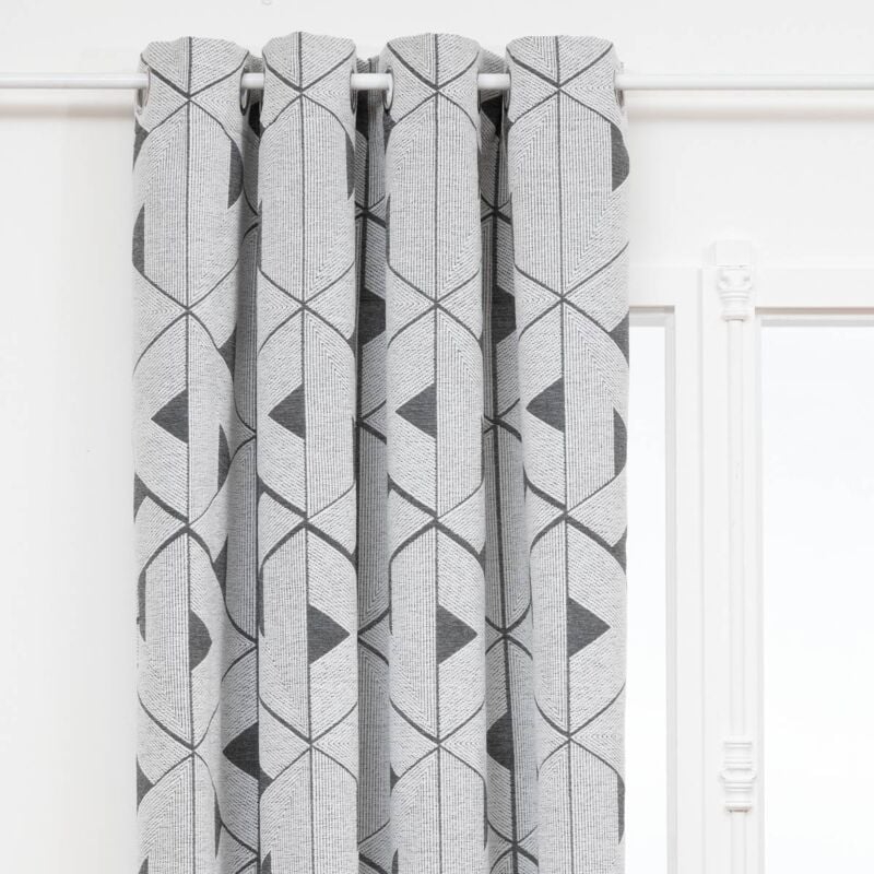 Rideau Maloe jacquard gris 140x260cm Atmosphera créateur d'intérieur