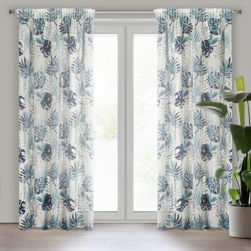 Rideau Malte Prêt Sur Ruban 140 X 270 Cm Bleu Marine