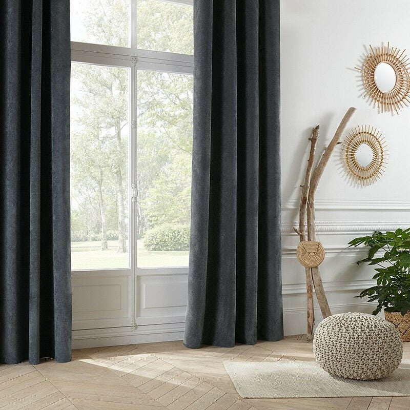 Rideau Memo gris foncé 140x260 Atmosphera