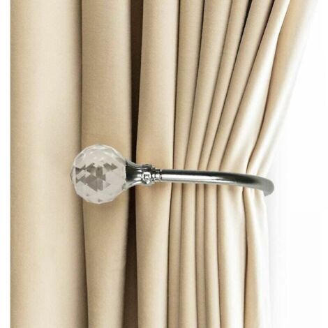 Rideau Metallique 2er-Pack (Silber) Vorhang Raffhalter Wandhaken U Metall Vorhanghalter