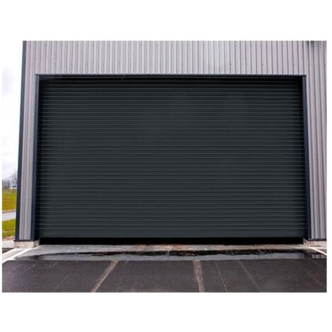 Rideau Métallique Gris RAL7016 Motorisé 380V Lames Pleines 9/10ème L9500 H4000