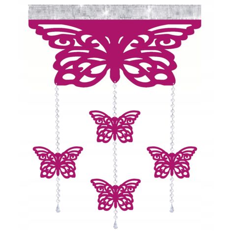 Rideau moderne à motifs de papillons avec pendentifs ajourés GLAMOUR Garland 60x95