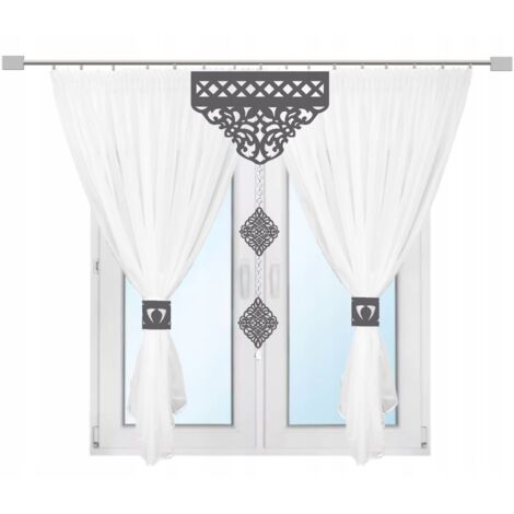 Rideau moderne K18 pour salon et chambre à coucher, lambrequin AŻUR glamour 300x150