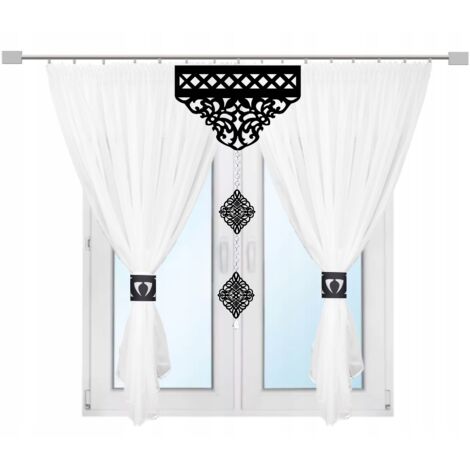 Rideau moderne K18 pour salon et chambre à coucher, lambrequin AŻUR glamour 300x150