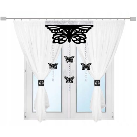 Rideau moderne PAPILSONS salon chambre lambrequin AŻUR glamour 300x150