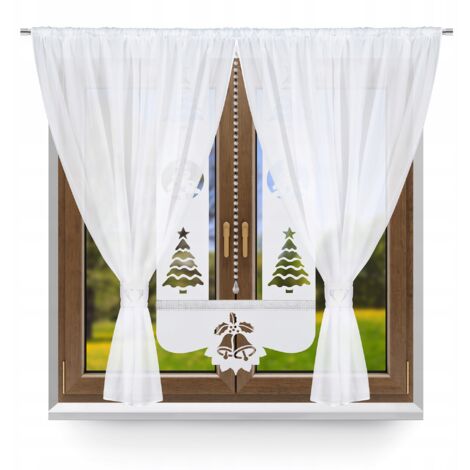 Rideau moderne R2, ensemble de Noël, panneau décoratif sapin de Noël glamour 300x150