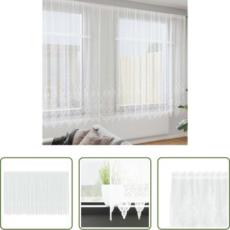 Rideau moderne -  Rideau en Dentelle Floral Blanc 240 x 600 cm Polyester