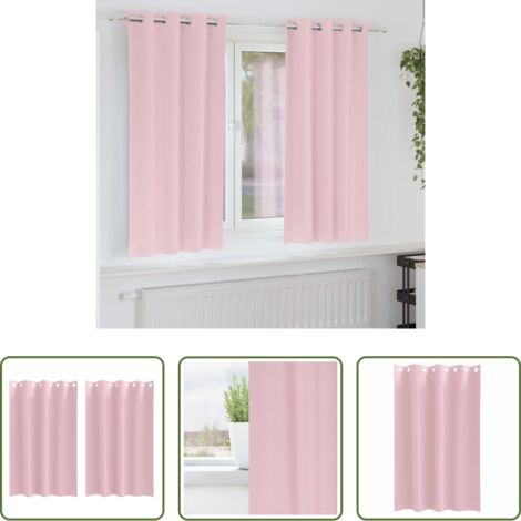 Rideau moderne -  Rideaux occultants avec anneaux 2 pcs Rose bébé 175 x 140 cm