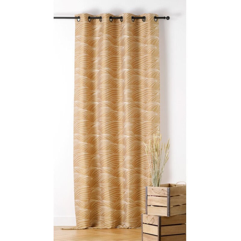 Linder - Rideau motif dune Chablis - 140x240cm - Sable