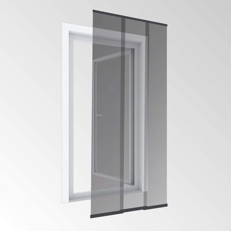 Rideau moustiquaire à glissière easy Gris anthracite 95x220 cm