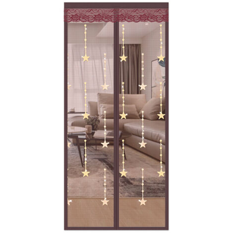 Rideau Moustiquaire pour Porte de Balcon - Anti-Insectes - Sans Perçage - Fixation Adhésive - 80x200cm - 1pcs