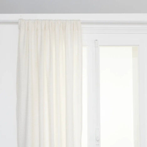 Rideau Nid d'Abeille "Widdy" 130x260cm Blanc