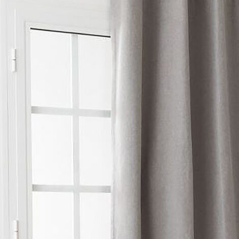 Rideau obscurcissant et isolant à galon fronceur Argent 140x260 cm