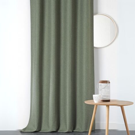 Rideau obscurcissant et isolant à galon fronceur Kaki 140x260 cm