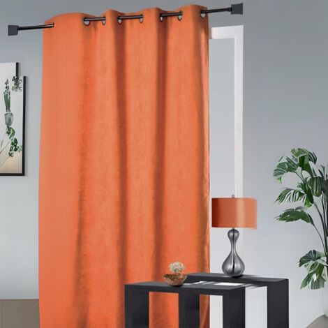 Rideau obscurcissant et isolant aspect Velours Terracotta 140x260 cm