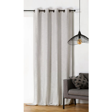 Rideau obscurcissant et isolant  -  - Effet tissé Ecru 140x260 cm