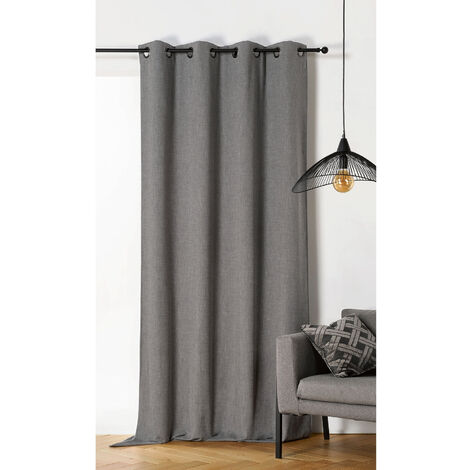 Rideau obscurcissant et isolant  -  - Effet tissé Gris anthracite 140x260 cm