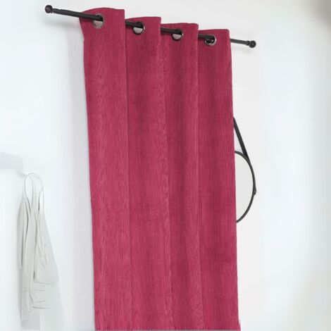 Rideau obscurcissant et isolant en velours côtelé Violet 140x260 cm