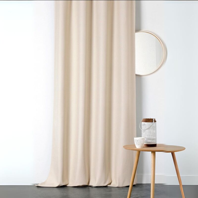 Homemaison - Rideau obscurcissant et isolant à galon fronceur Blanc cassé 140x260 cm