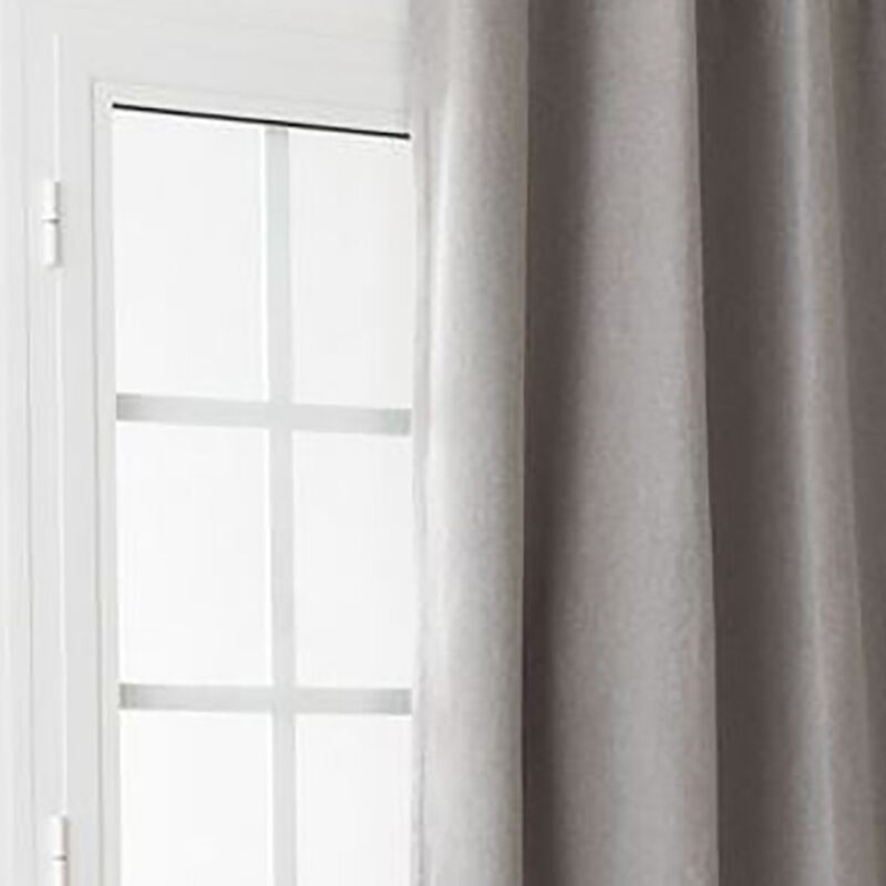 Homemaison - Rideau obscurcissant et isolant à galon fronceur Argent 140x260 cm