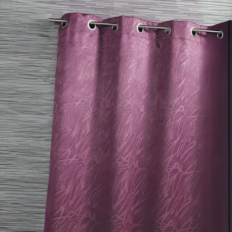 Rideau obscurcissant frappé Prune 140x260 cm