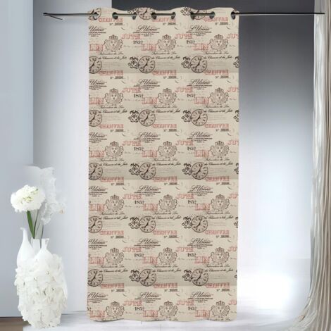 Rideau obscurcissant impression "usine" Beige 145x260 cm