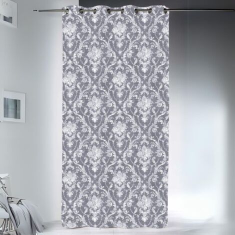 Rideau obscurcissant style baroque Gris anthracite 145x260 cm