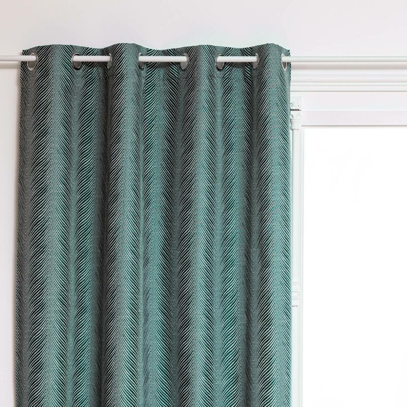 Rideau occultant Dana140x260cm vert Jacquard Atmosphera créateur d'intérieur