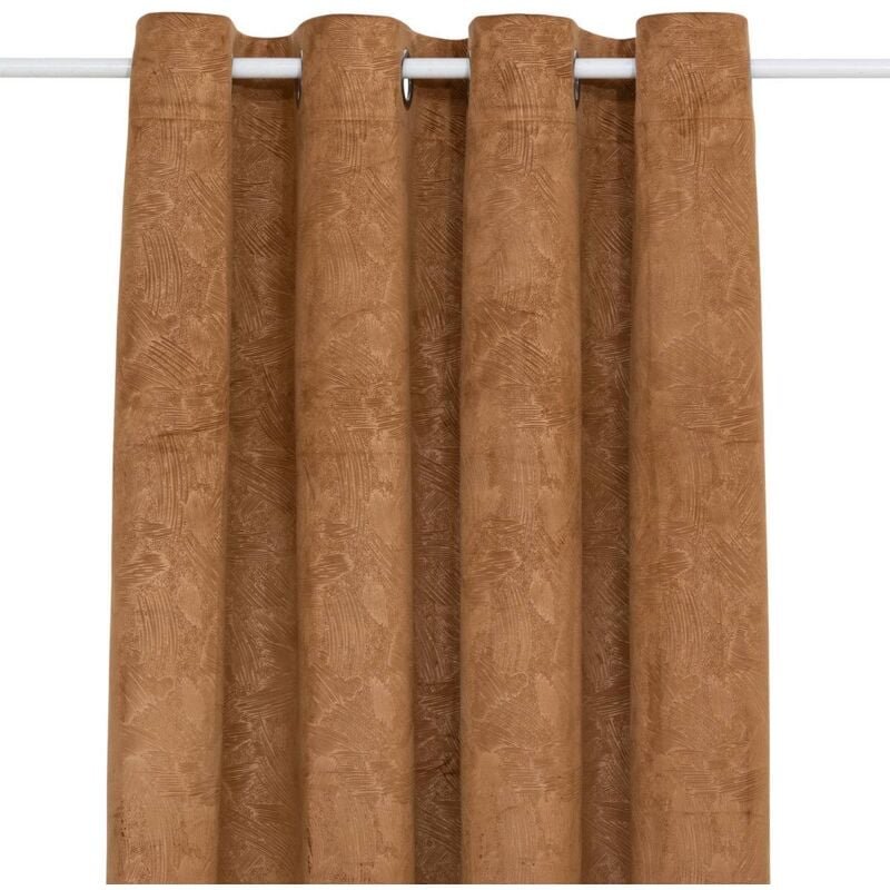 Rideau occultant effet velours Fujo cannelle 135x260cm Atmosphera créateur d'intérieur