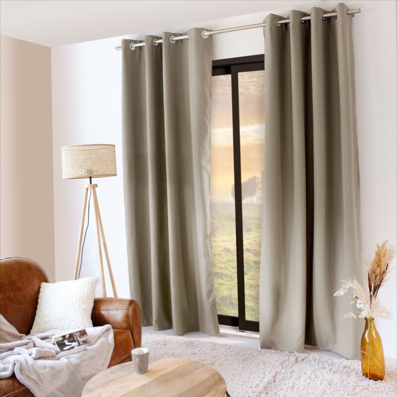 Rideau occultant 135x240 Thermique verso polaire naturel