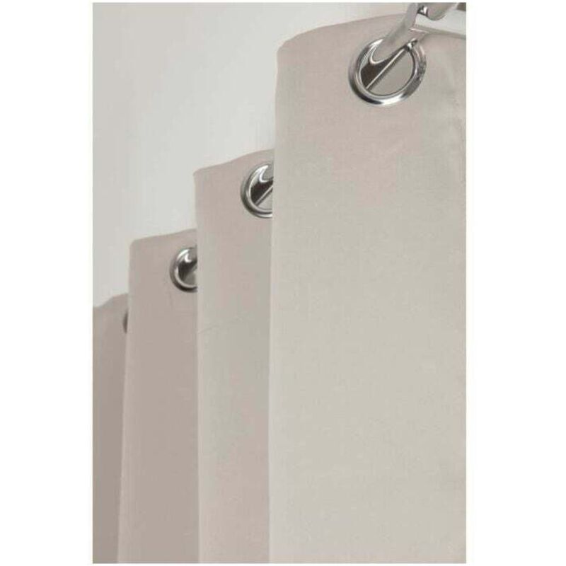 Rideau Occultant 140 x 240 cm Lourd Solide ˆa Oeillets Uni Taupe Clair