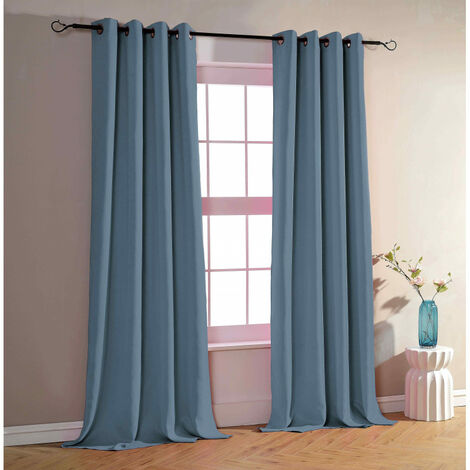 Rideau occultant 140 x 260 cm couleurs Pop  - 1 Panneau occultant  - Bleu tendre