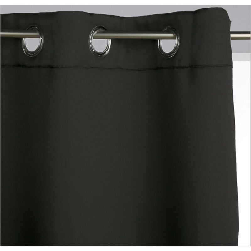 Lot de 2 rideaux occultants noir 135x240cm Atmosphera créateur d'intérieur