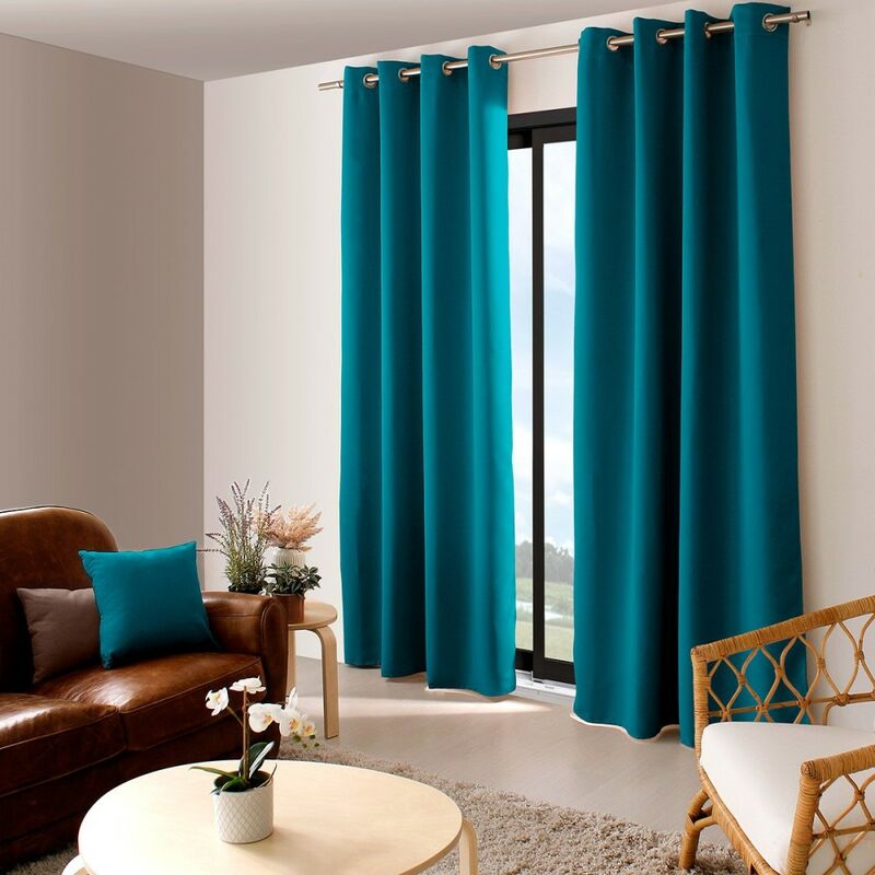 Rideau occultant 140x240 Basic bleu canard