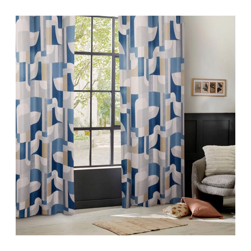 Rideau Occultant à Œillets 'Elena' 135x260cm Bleu