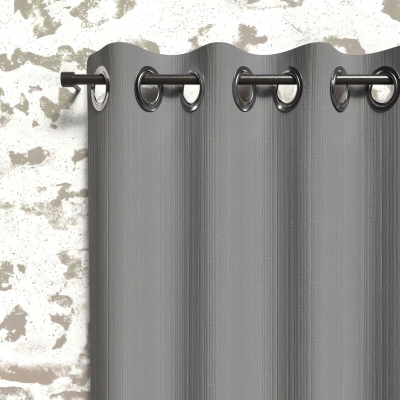 Soleil D Ocre - Rideau occultant à oeillets 135x180 cm boheme gris, par Soleil d'Ocre