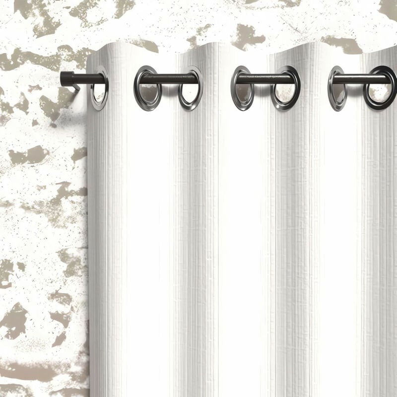 Rideau occultant à oeillets 135X250 CM BOHEME blanc, par Soleil d'Ocre