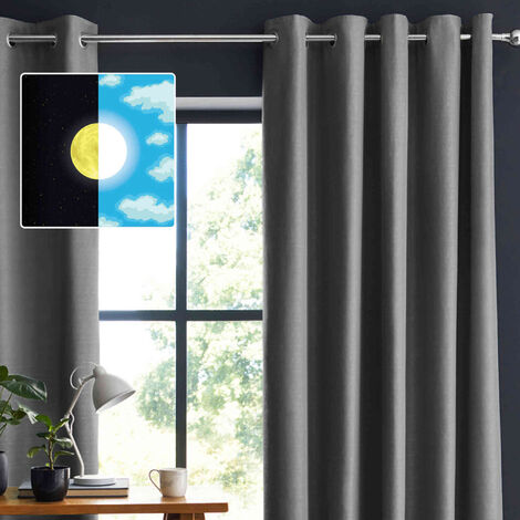 Rideau occultant à œillets anthracite 140x260 cm