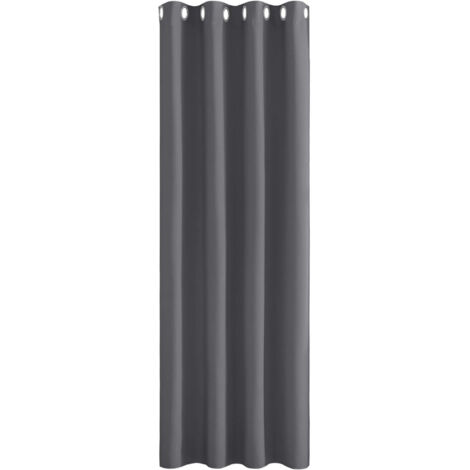 Rideau occultant à œillets – Coloris gris – 140 × 240 cm