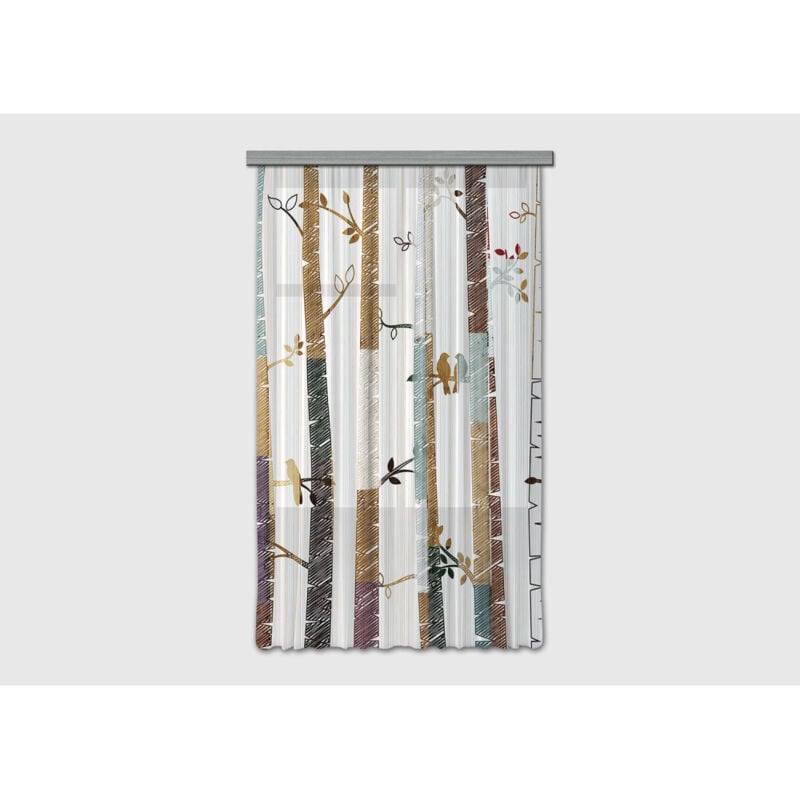 Ag Art - Rideau occultant arbre et oiseau - 140 cm x 245 cm